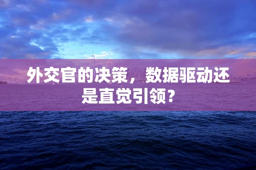 外交官的决策，数据驱动还是直觉引领？