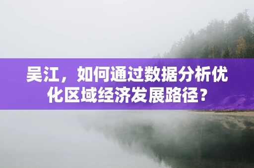 吴江，如何通过数据分析优化区域经济发展路径？