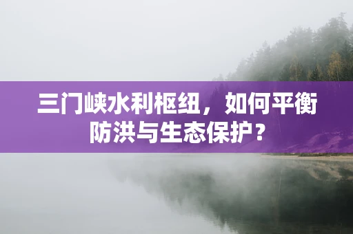 三门峡水利枢纽，如何平衡防洪与生态保护？