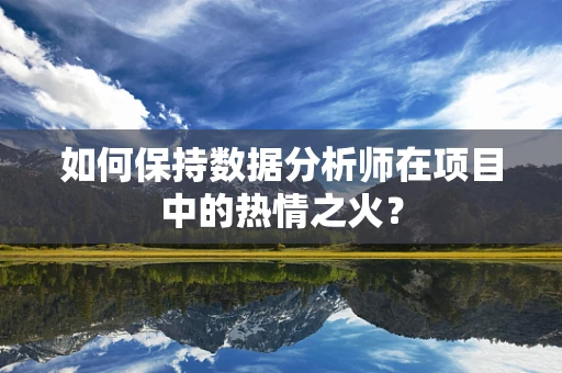 如何保持数据分析师在项目中的热情之火？