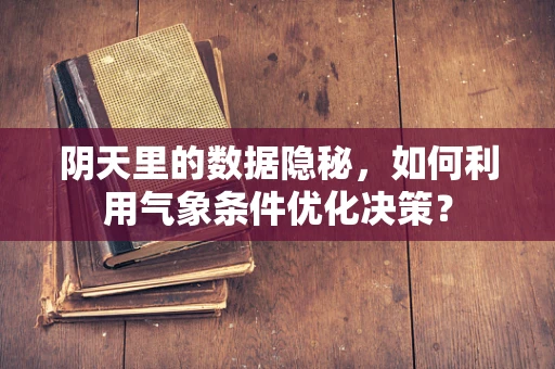 阴天里的数据隐秘，如何利用气象条件优化决策？