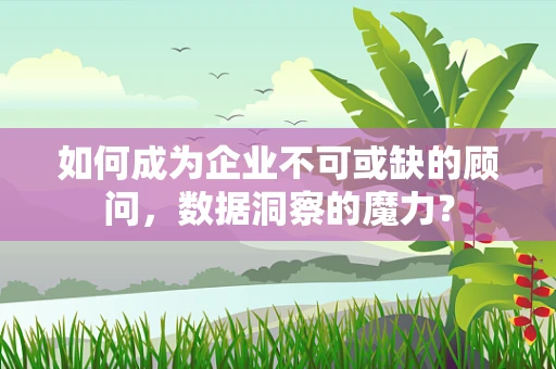 如何成为企业不可或缺的顾问，数据洞察的魔力？