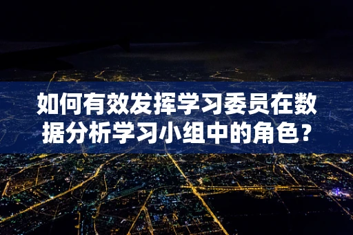 如何有效发挥学习委员在数据分析学习小组中的角色？