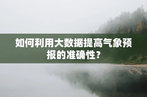 如何利用大数据提高气象预报的准确性？