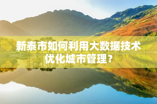 新泰市如何利用大数据技术优化城市管理？