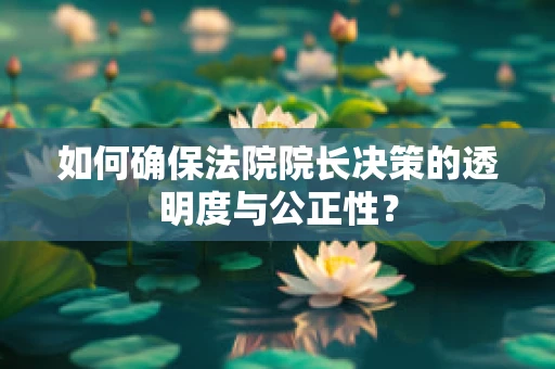 如何确保法院院长决策的透明度与公正性？