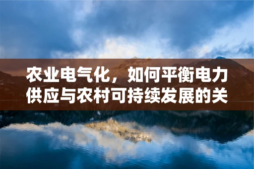 农业电气化，如何平衡电力供应与农村可持续发展的关系？