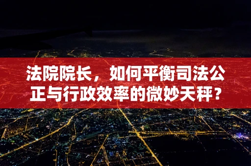 法院院长，如何平衡司法公正与行政效率的微妙天秤？