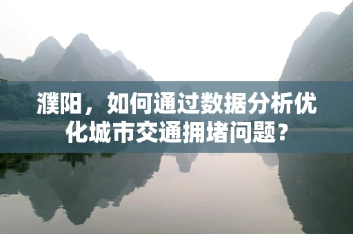 濮阳，如何通过数据分析优化城市交通拥堵问题？